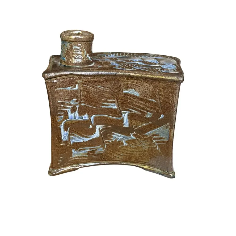 Unique Studio Art Pottery | Handcrafted Brown Glazed Ceramic Decorative Vase